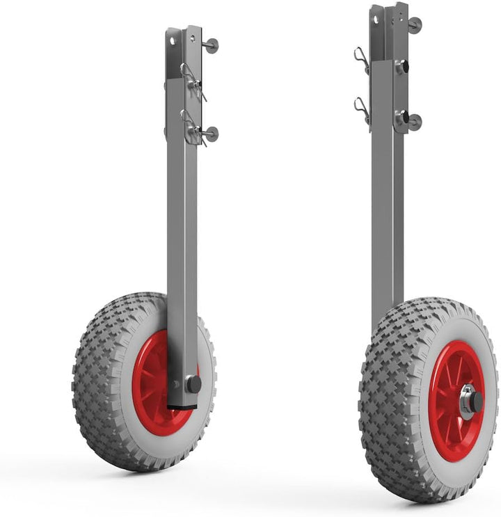 SUPROD Heckräder Slipräder Schlauchbooträder Transporträder klappbar Edelstahl ET200 grau/rot, grau/