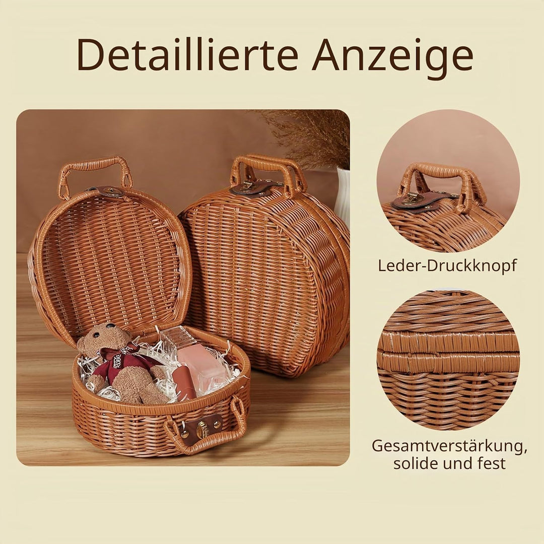 Picknickkorb,Picnic Basket,Picknick Korb,Picknickkorb 2 Personen,mit Griff,Geeignet für Picknick und