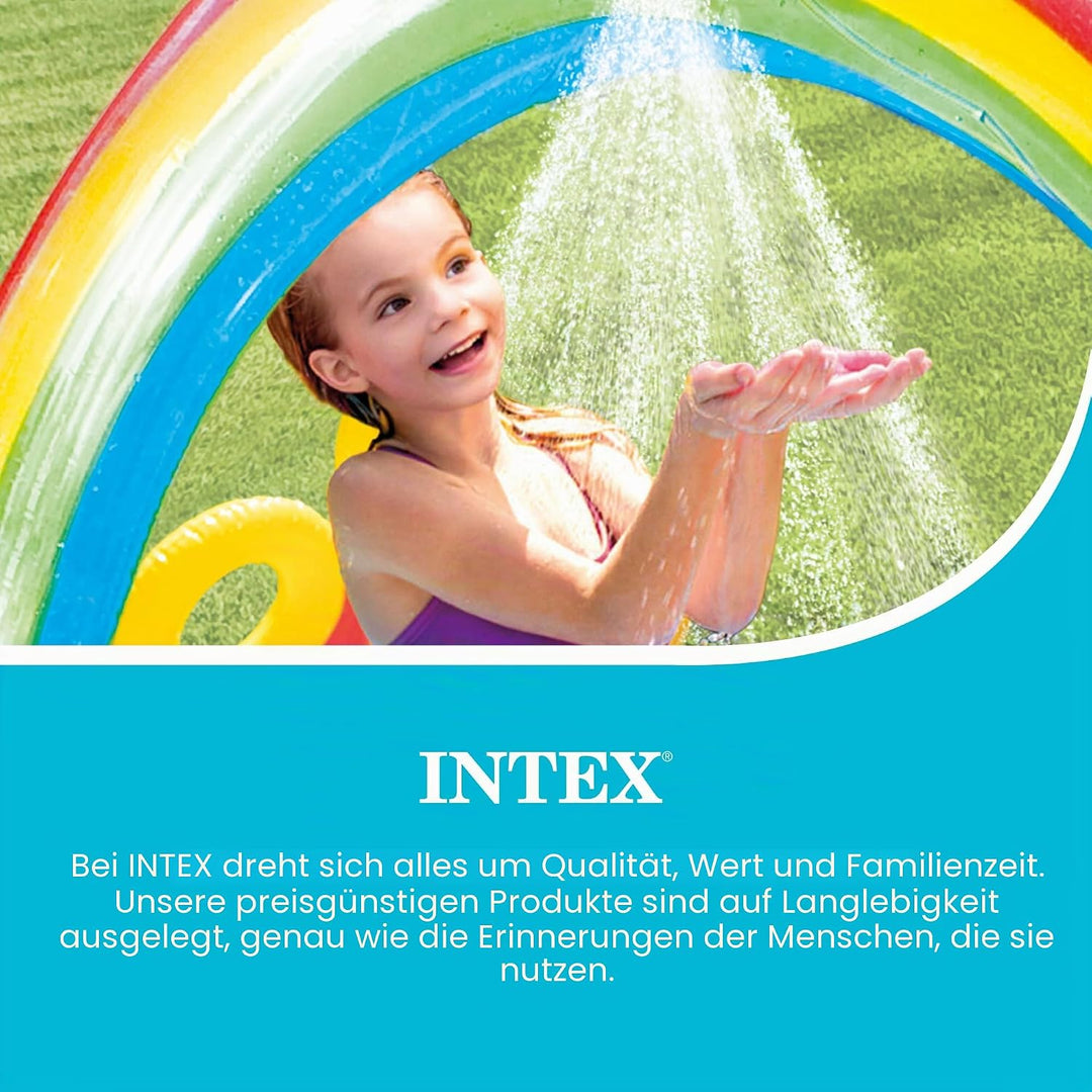 Intex Rainbow Ring Play Center - Kinder Aufstellpool - Planschbecken - 297 x 193 x 135 cm - Für 3+ J