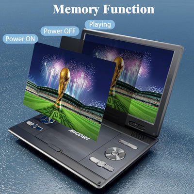 14.1Tragbarer DVD-Player für das Auto,Kinder mit 12,5 grossem HD-Drehbildschirm, exklusives Tastende