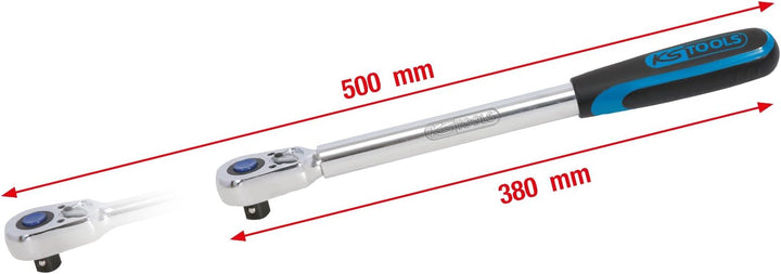 KS Tools 918.1270 1/2" CHROMEplus Teleskop-Umschaltknarre, 36 Zahn