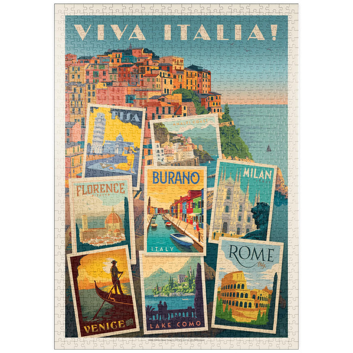 Italy: Viva Italia! Collage, Vintage Poster - Premium 1000 Teile Puzzle - MyPuzzle Sonderkollektion