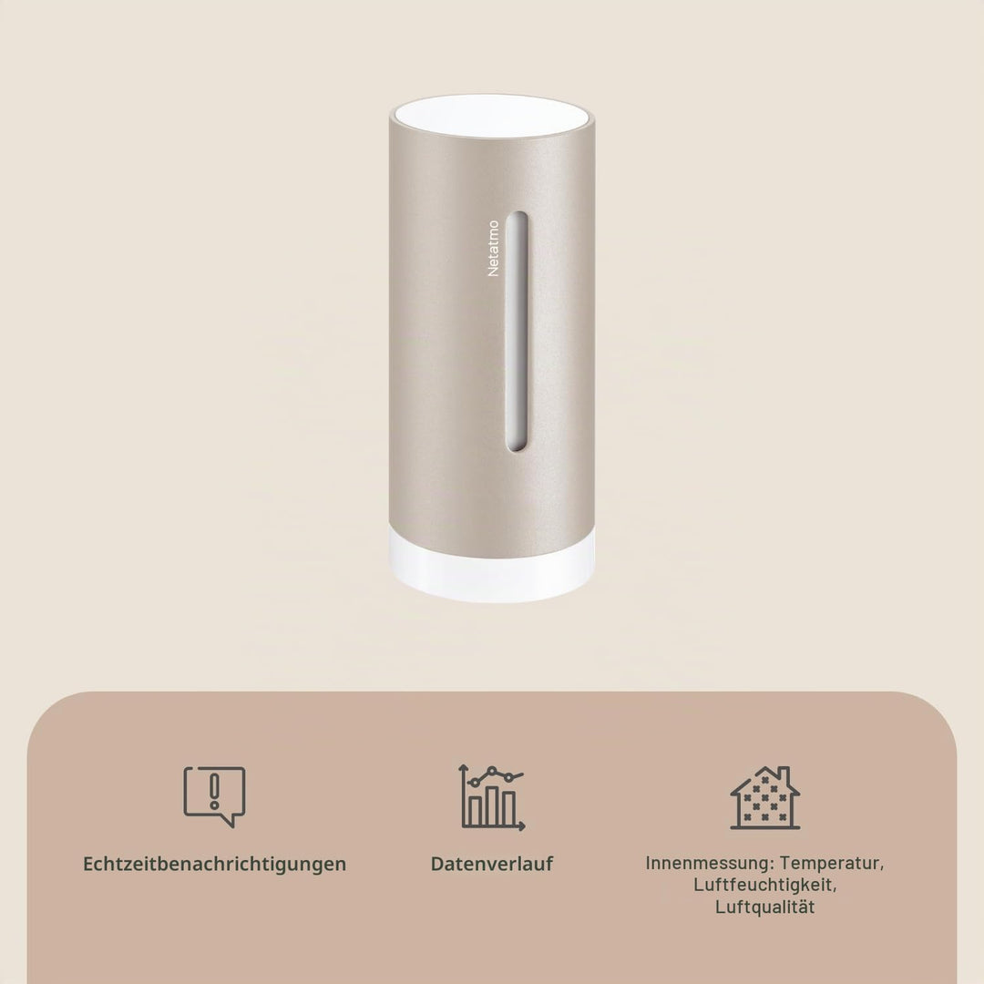 Netatmo Zusätzliches Smartes Innenmodul für Netatmo Wetterstation, Überwachung von Temperatur, Luftf