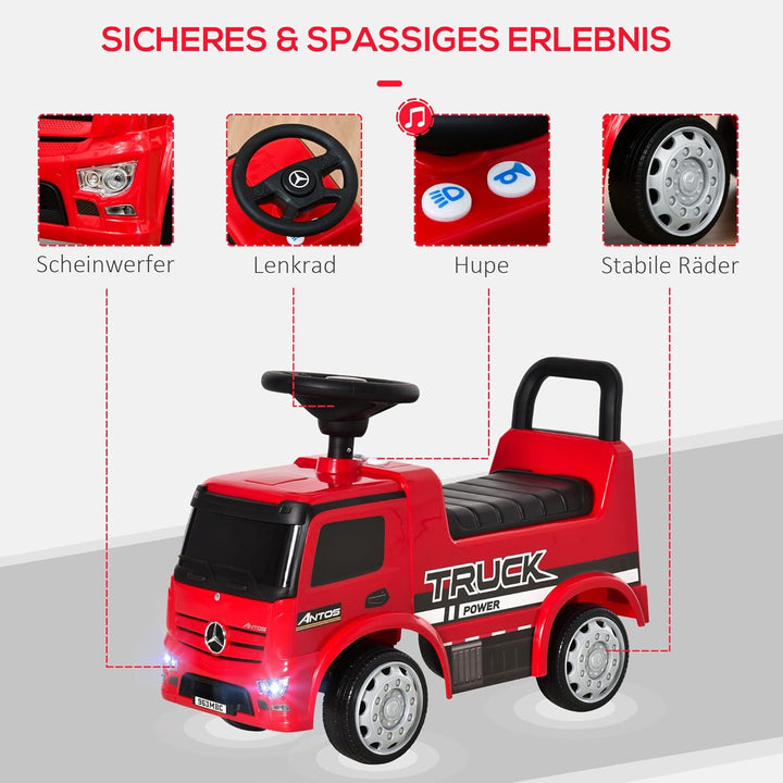 HOMCOM Rutscherfahrzeug Rutscherauto Babyrutscher Kinderfahrzeug lizenziert von Mercedes ANTOS-LKW-S