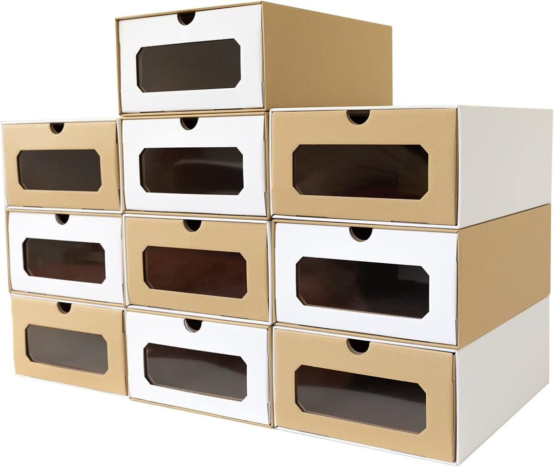 20 x PresentFill® Aufbewahrungsbox Weiss Schuhbox Schuhkiste Schuhschachtel Schuhkarton Ordnungsboxe