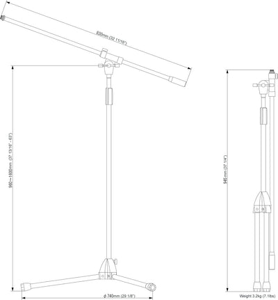 TAMA MS205BK Galgenform Mikrofonständer schwarz bis zu 1.600 mm bis zu 1.600 mm mit Galgen Schwarz,