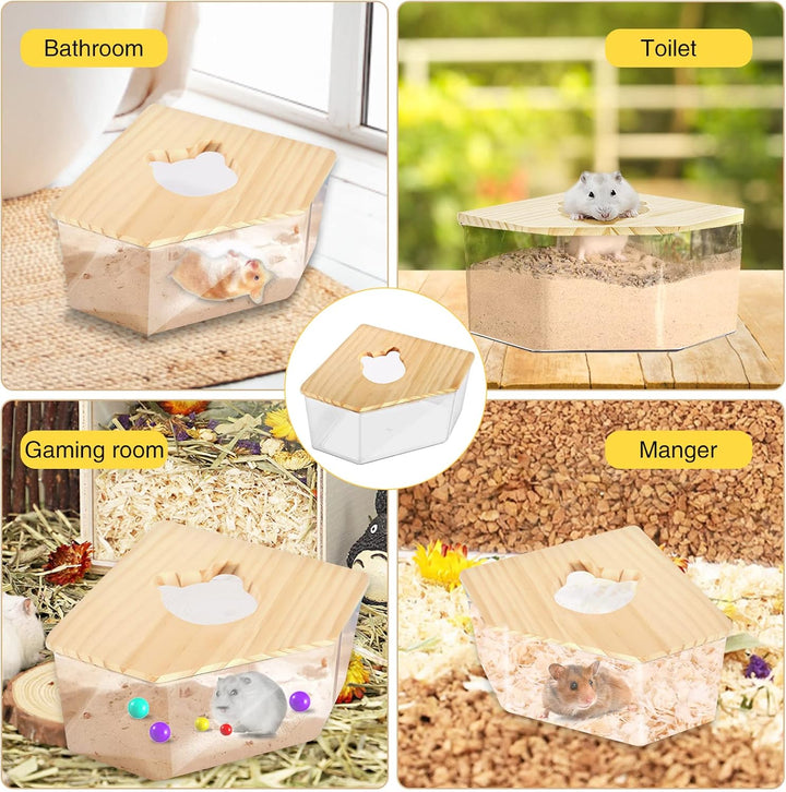 Haustier Hamster Badezimmer, Sandbad Container Toilette Transparente Acryl Hamster Badebox, Hamster