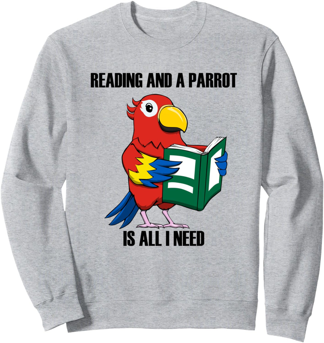 Papagei Vogel und Buch Lesen Spruch Sweatshirt