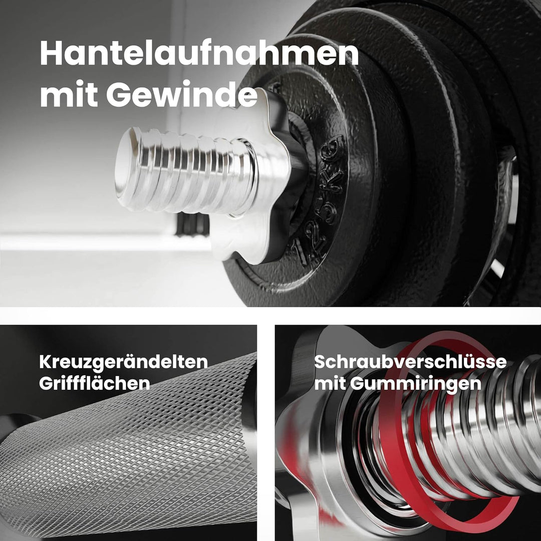 Hop-Sport Guss Kurzhanteln Hantel Set Hanteln 10kg 15kg 20kg 30kg 40kg 60 kg Gewichte 1 x 20 kg, 1 x