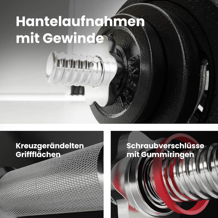 Hop-Sport Guss Kurzhanteln Hantel Set Hanteln 10kg 15kg 20kg 30kg 40kg 60 kg Gewichte 1 x 20 kg, 1 x