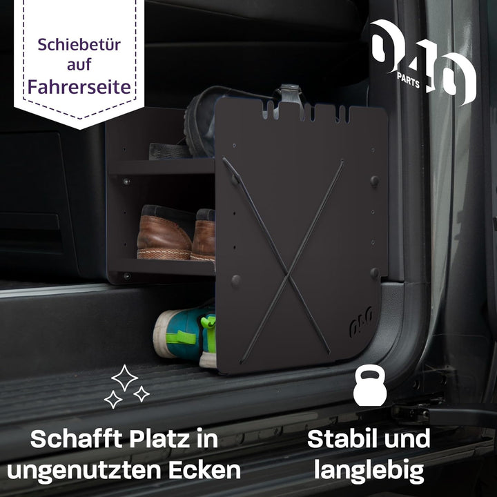 Schuhregal SCHWARZ FAHRERSEITE Zubehör passend für VW T5 T6 T6.1 California Schuhorganizer Schuhtasc