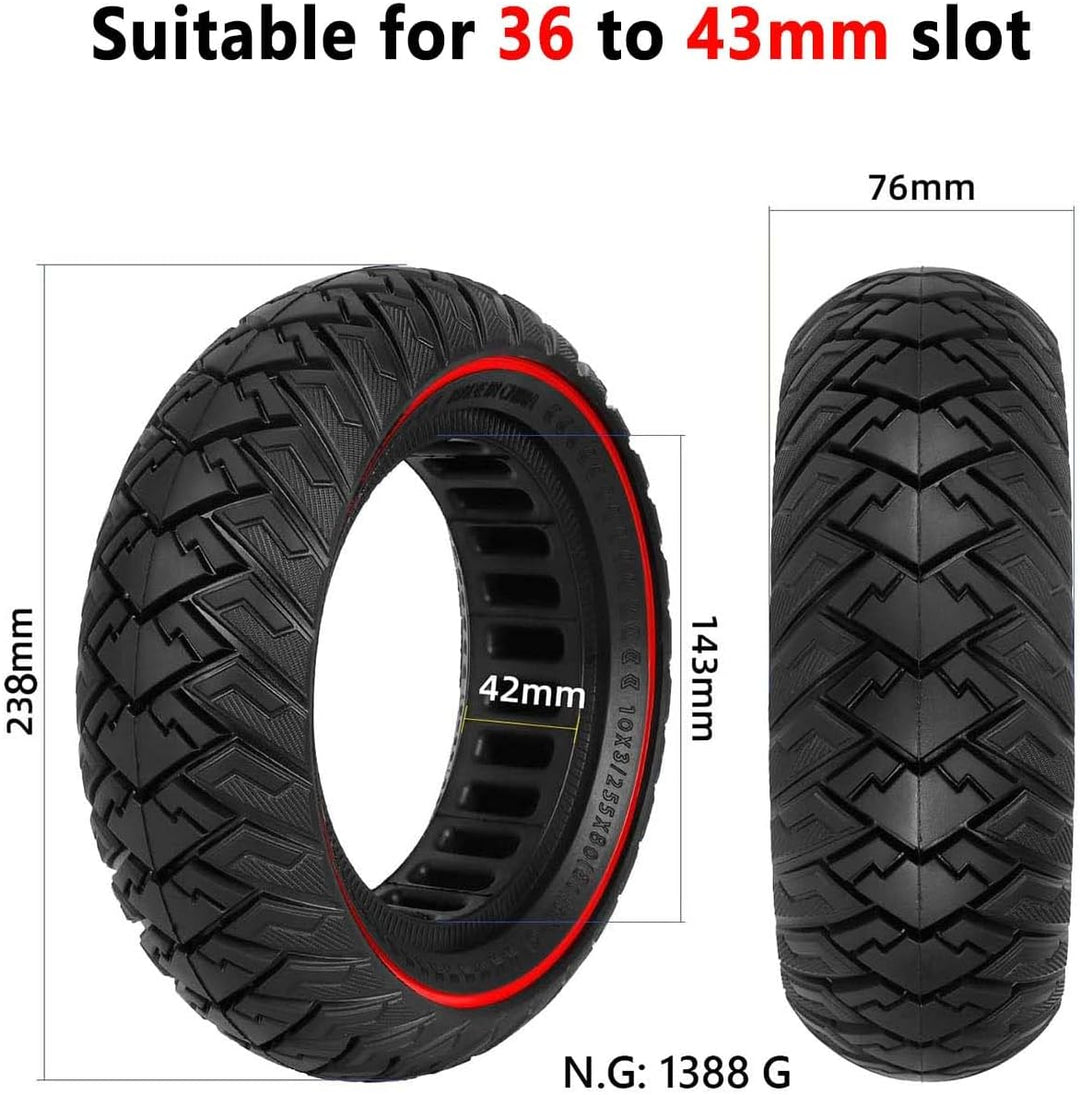 10 Zoll Scooter Solide Reifen, Elektroroller Vollgummireifen 10 x 3/255 x 80 (80/65-6) Ersatzreifen