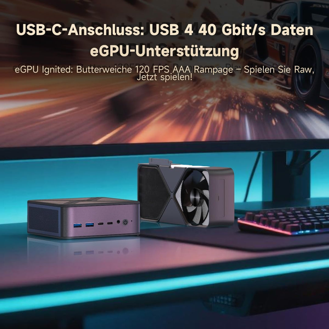 ALLIWAVA GH8 Mini PC, AMD Ryzen 9 8945HS (bis zu 5,2 GHz), 32 GB DDR5 RAM 1 TB SSD, AMD Radeon 780M,