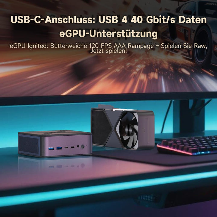 ALLIWAVA GH8 Mini PC, AMD Ryzen 9 8945HS (bis zu 5,2 GHz), 32 GB DDR5 RAM 1 TB SSD, AMD Radeon 780M,