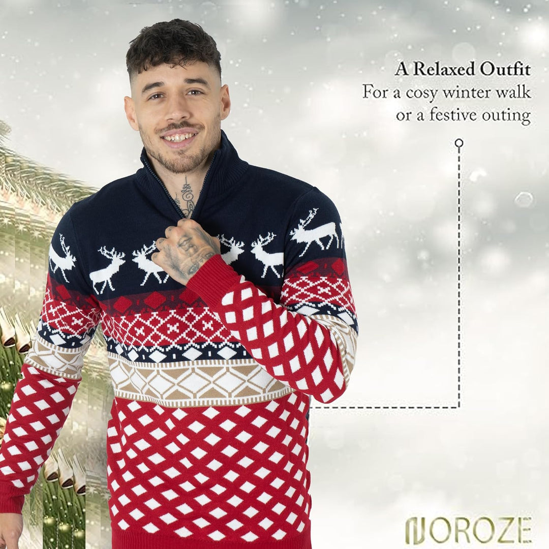 NOROZE Herren Unisex Retro Hässlich Frech Gestrickt Weihnachten Strickpullover Pullover Top XXL Mari
