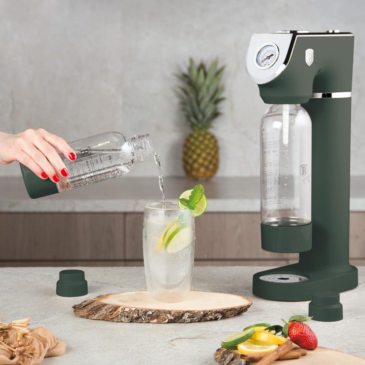 Berlinger Haus Sodamaschine SODABAR mit 2 Flaschen 1 l und 0,5 l Edelstahl ohne Strom CO2 kompatibel