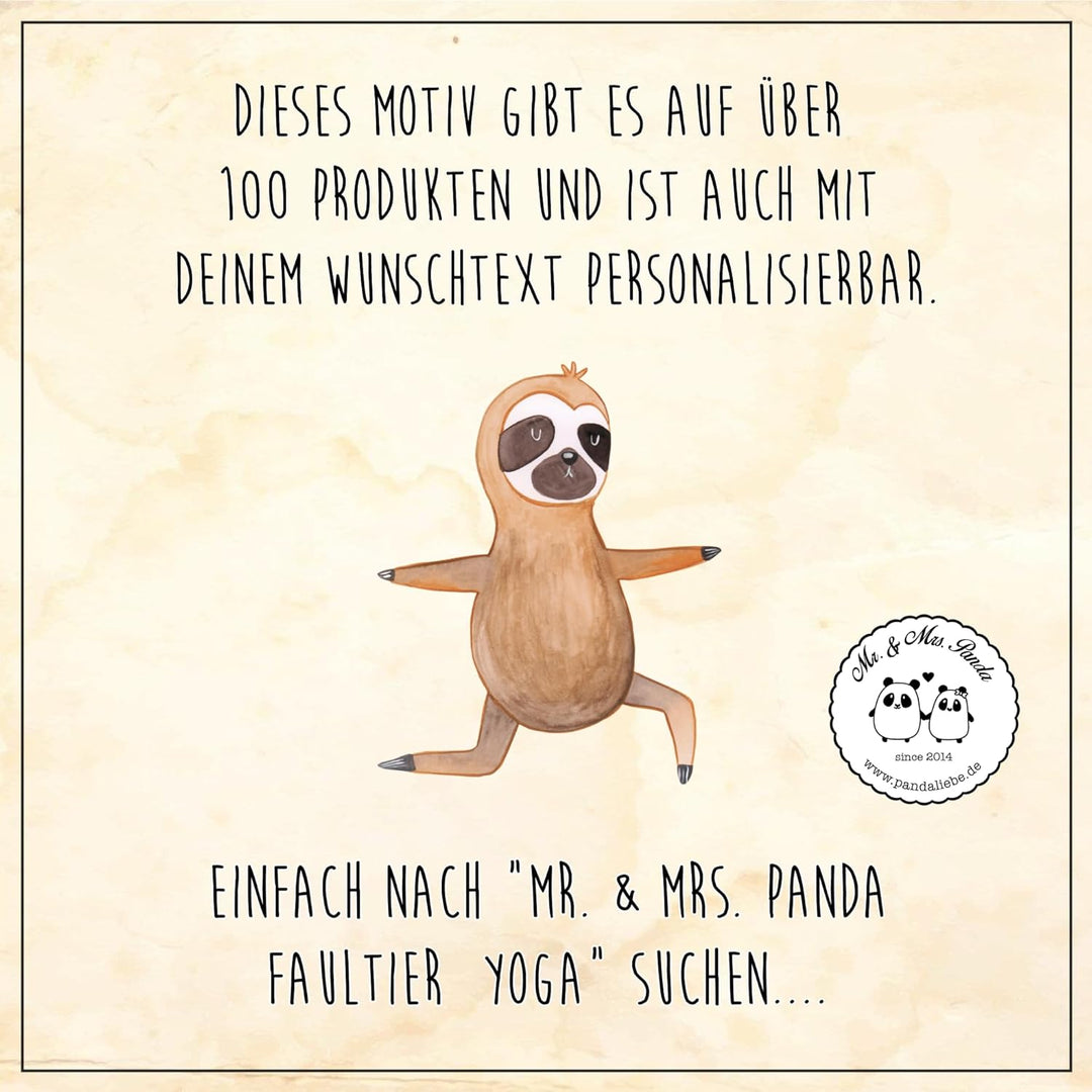 Mr. & Mrs. Panda Trinkglas Mason Jar Faultier Yoga - Geschenk, Lieblingstier, Faultier Geschenk, Str