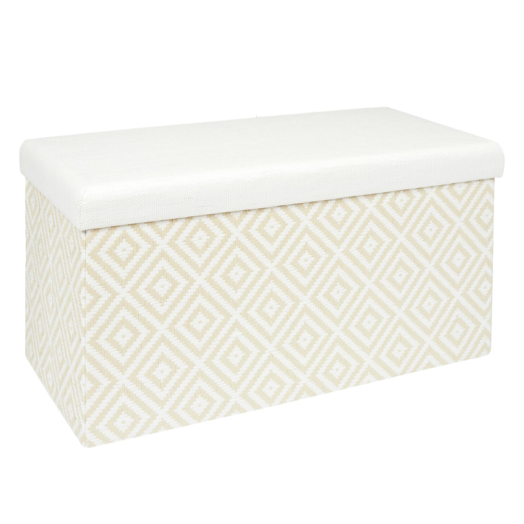 BANCO-PUF PLEGABLE TRENZADO BL