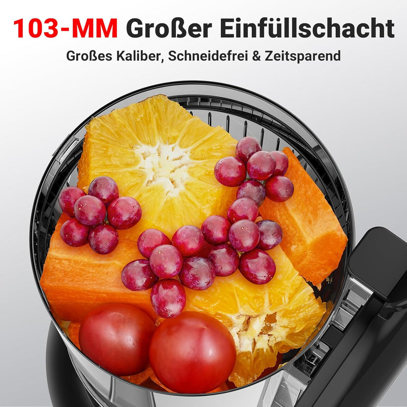 Entsafter-AOBOSI 250W Slow Juicer-Entsafter gemüse und obst mit 1,2L Fassungsvermögen-Saftpresse mit