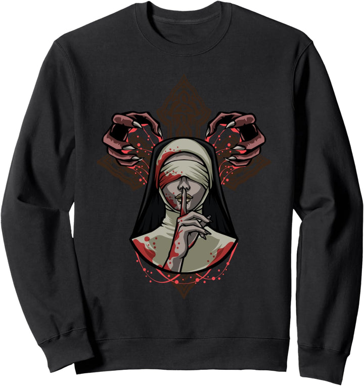 Blind Nonne Glaube Dämonen Gothic Horror Okkult Silence Dark Art Sweatshirt