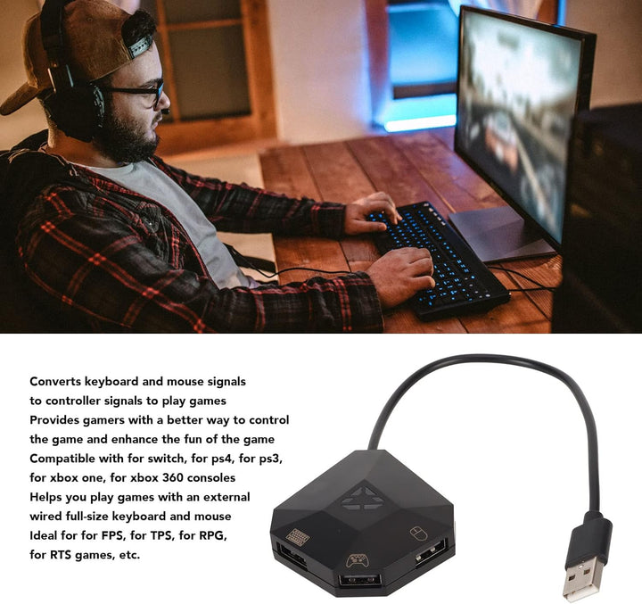Tastaturmausadapter für PS/One/360, Benutzerdefinierte Mapping -Plug -and -Play für FPS/TPS/RPG -Spi