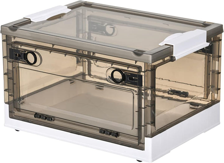 Ergocar Aufbewahrungsbox mit Deckel, Faltbare Kunststoff Aufbewahrungsbox mit Deckel und Rollen, Sta