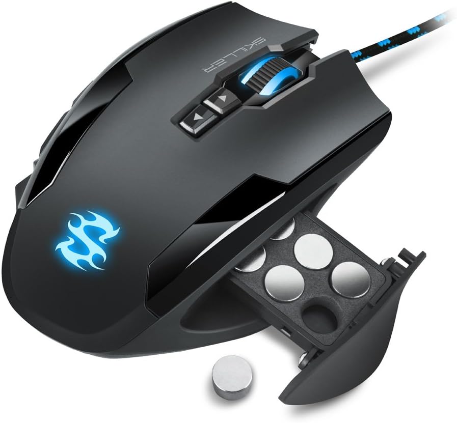 Sharkoon Skiller SGM1 Gaming Maus mit Makrotasten (10800 DPI, RGB-Beleuchtung, 12 Tasten, Weight-Tun