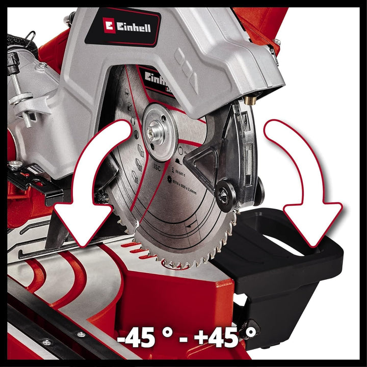 Einhell Zug-Kapp-Gehrungssäge TE-SM 216 Dual (1.800 W, Ø216 x Ø30, 215/305 mm Schnittbreite bei 45°/