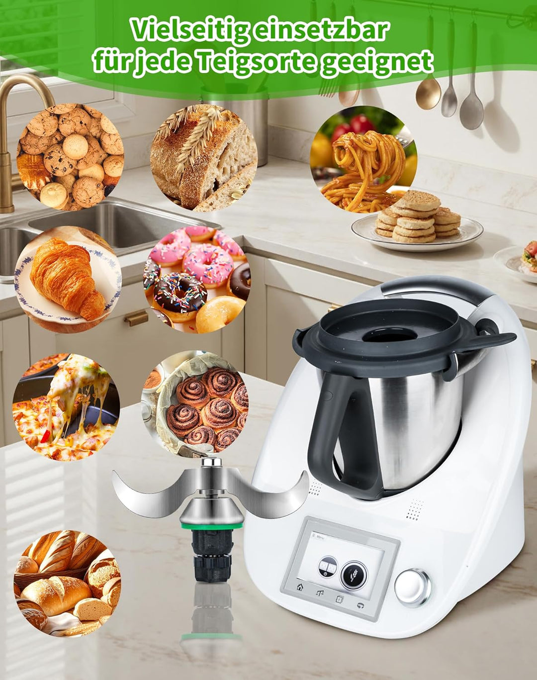Teigmesser kompatibel mit Vorwerk Thermomix TM5 TM6 TM7 – Edelstahl Mixmesser Ersatzteil für Vorwerk