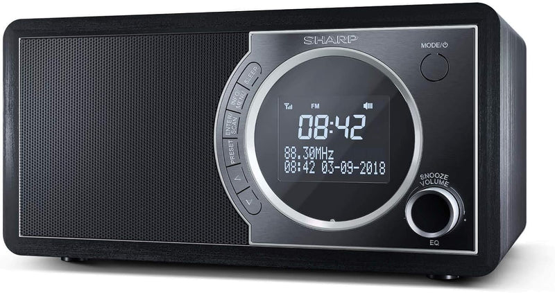 SHARP DR450 Digitalradio (DAB/DAB+/FM mit RDS, Bluetooth, Wecker-Funktionen, 6 Watt), schwarz Mono D