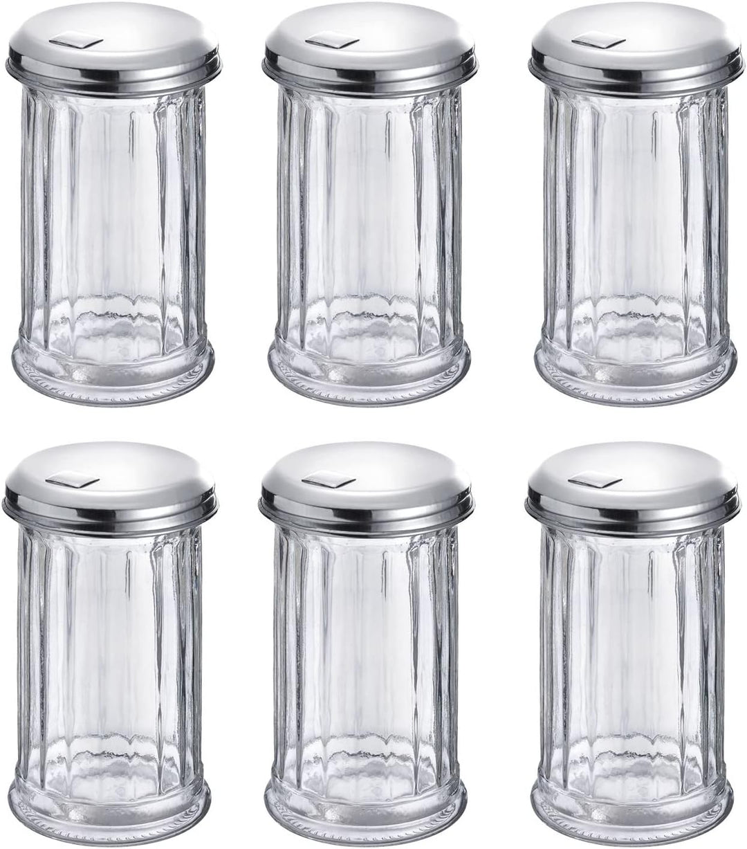 Westmark Zuckerstreuer, 6 Stück, Fassungsvermögen: je 300 ml, Glas/Rostfreier Edelstahl, New York, S