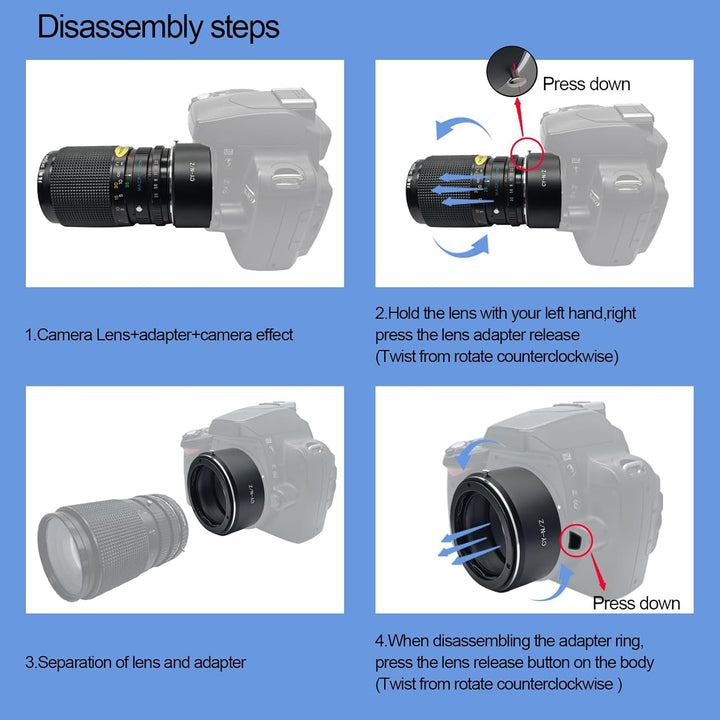 CY-Niko Z Objektivadapter Adapterring,für Contax/Yashica Objektiv Kompatibel für Nikon Z 7 und für N