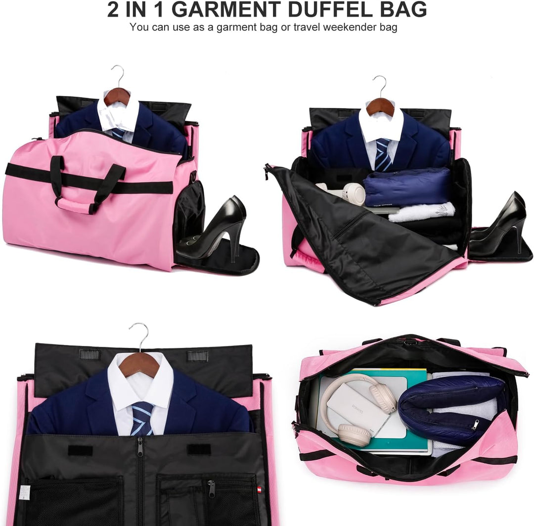 Kleidersack Anzughülle Reisetasche Damen, Reisetasche Handgepäck mit Abnehmbarer Schultergurt & Schu