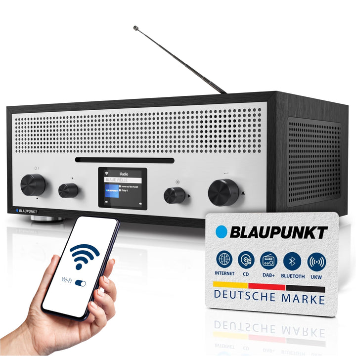 BLAUPUNKT Nostalgieradio Milano RXD 1900 DAB+ mit AUX IN und Bluetooth - 2X 15 Watt RMS Radio mit LC