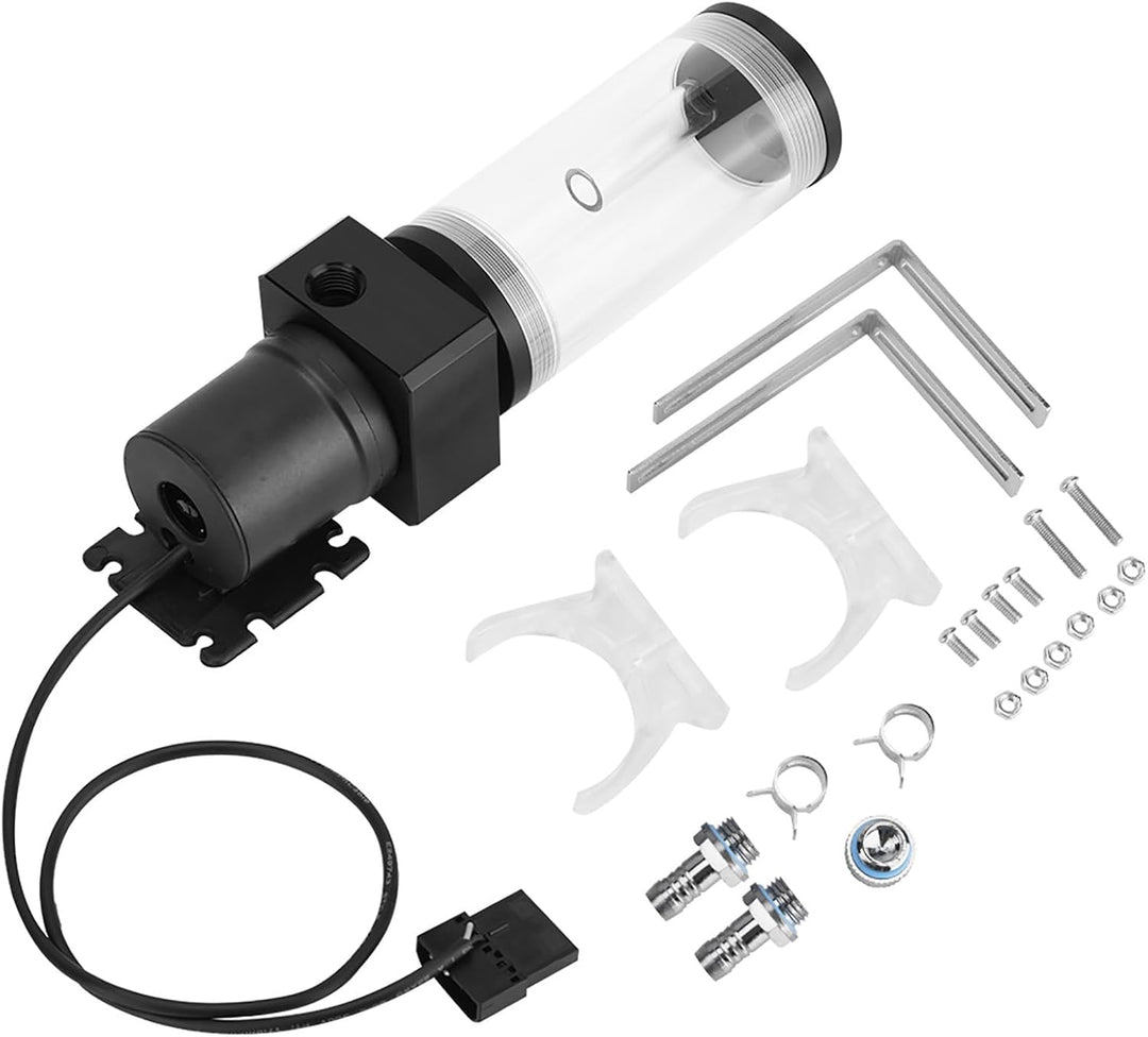 Lazmin DIY PC Wasserkühlsystem Wasserpumpe, Acryl Computer LED Wasserkühltank Zylinderbehälter 19W P