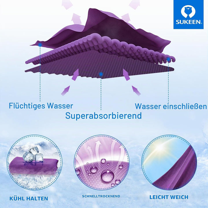 Sukeen Kühlendes Handtuch, Sport Cooling Towel für Hals und Körper, Schweisshandtuch schnelltrocknen
