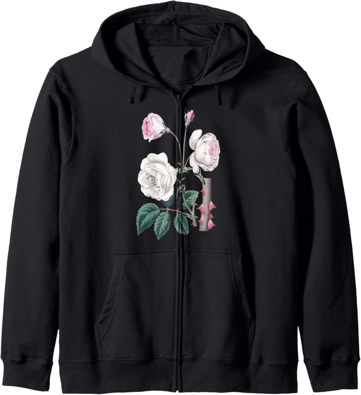 Pink rose Vintage Botanical Beautiful Floral Flower Kapuzenjacke