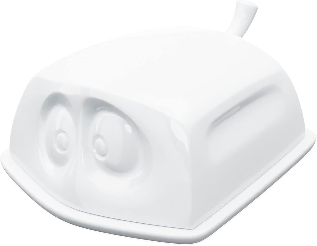 FIFTYEIGHT PRODUCTS / Butterdose „Versteckt“, (Porzellan, L: 15,5 cm B: 13 cm, H: 6,5 cm, Gewicht: 7