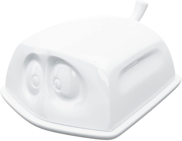 FIFTYEIGHT PRODUCTS / Butterdose „Versteckt“, (Porzellan, L: 15,5 cm B: 13 cm, H: 6,5 cm, Gewicht: 7
