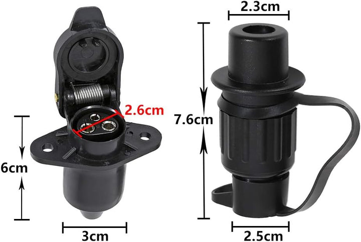 TAEUYYM 3 Stück Stecker 3 Polig und Steckdose 3-Polig, 12V Traktor 3 polig Stecker Steckdose, Din 96