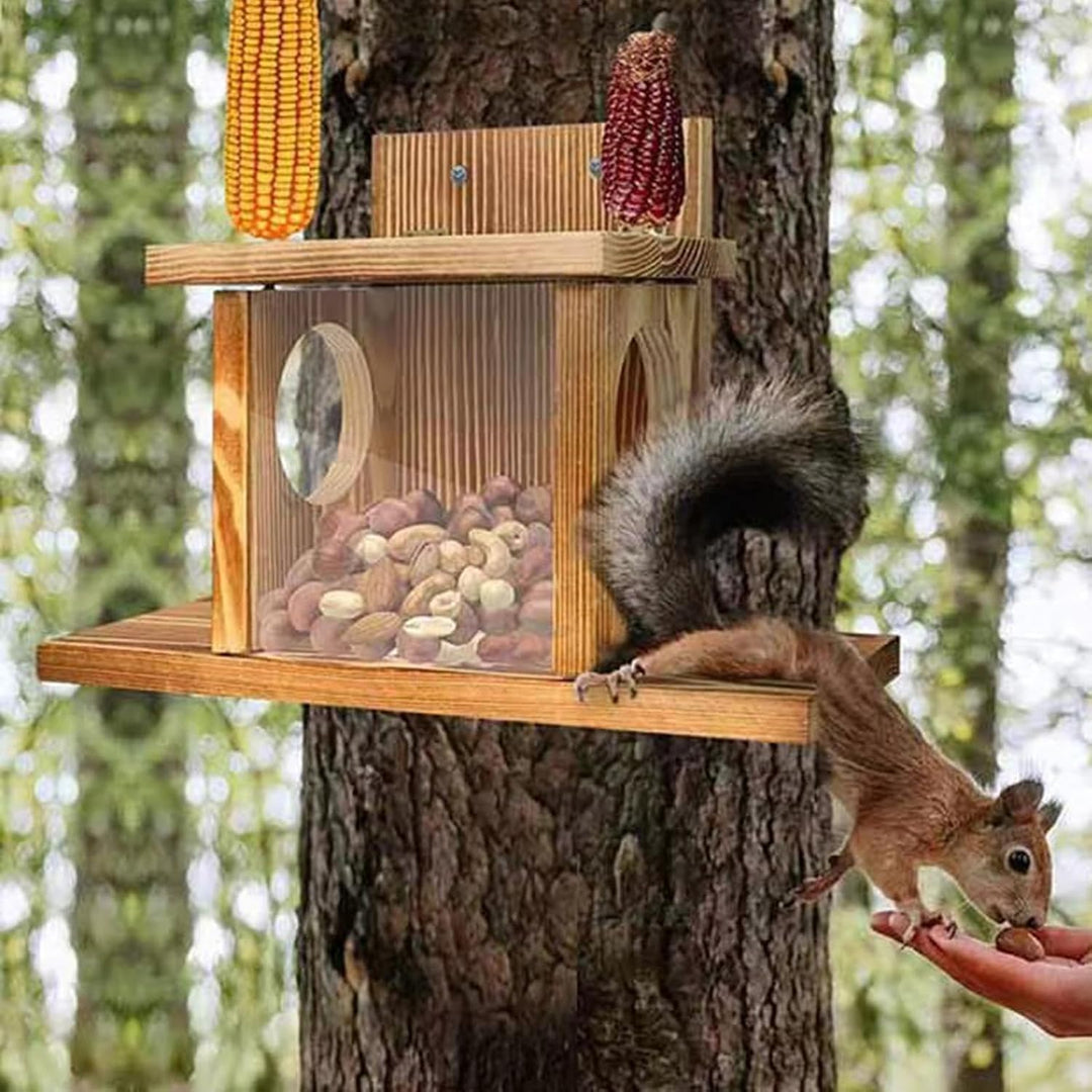 Eichhörnchen Futterhaus, Futterstation Aus Verschraubtem Massiv | Holz, Futterstation Eichhörnchen K