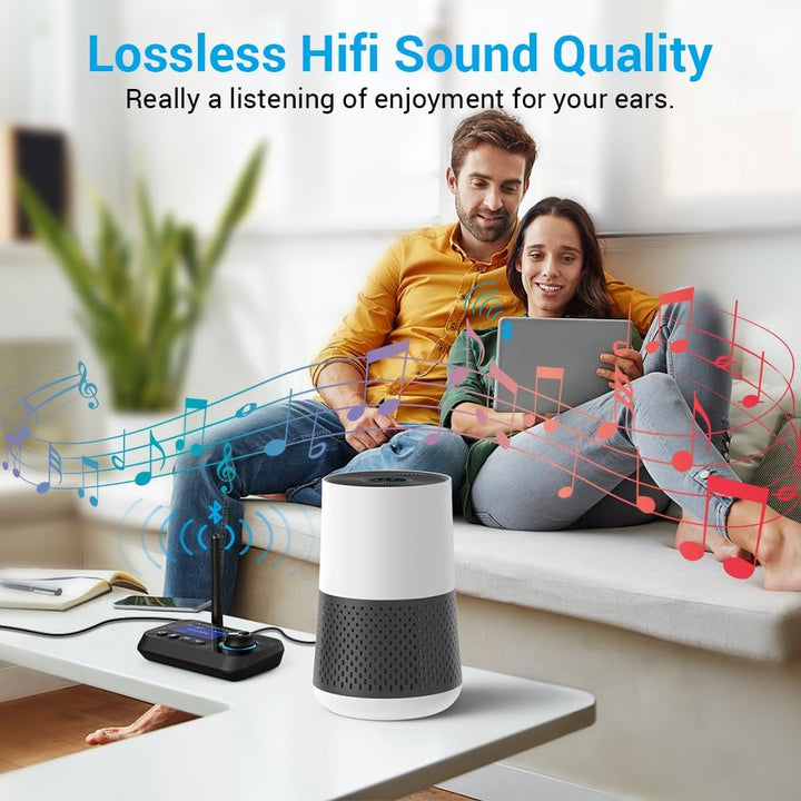Bluetooth 5.3 Sender Empfänger für 2 Kopfhörer 3-in-1 Bluetooth Audio Adapter Low Latency Bluetooth