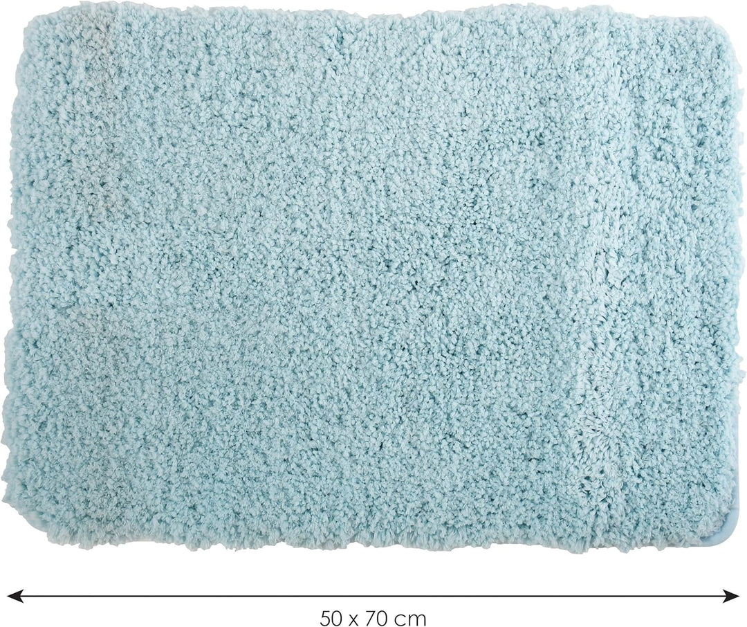 MSV - Mikrofaser-Badematte - 50 x 70 cm - Hellblau - Weich und komfortabel - Schnell absorbierend -