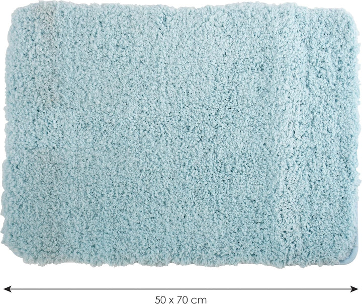 MSV - Mikrofaser-Badematte - 50 x 70 cm - Hellblau - Weich und komfortabel - Schnell absorbierend -