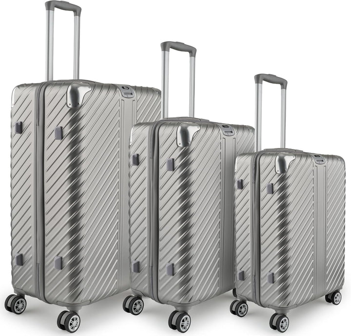 3-Set Gesamtvolumen 240L, Reisekoffer mit Rollen - Extrem Stabiler Trolley Koffer mit Laptoptaschen-