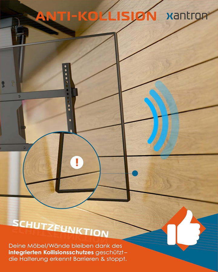 Xantron DEHA-800EXL-Roto TV Deckenhalterung elektrisch, klappbar & schwenkbar/Fernseher Deckenhalter