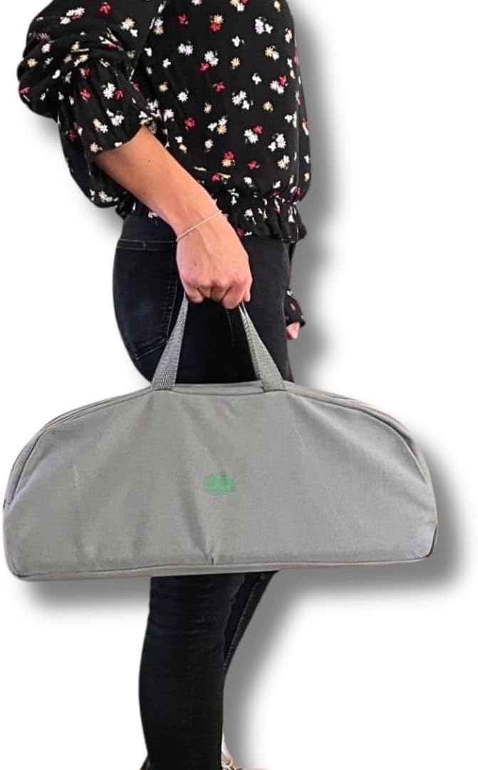 Meditationsbank, faltbar, Lotusgrau, mit Kissen und Tasche