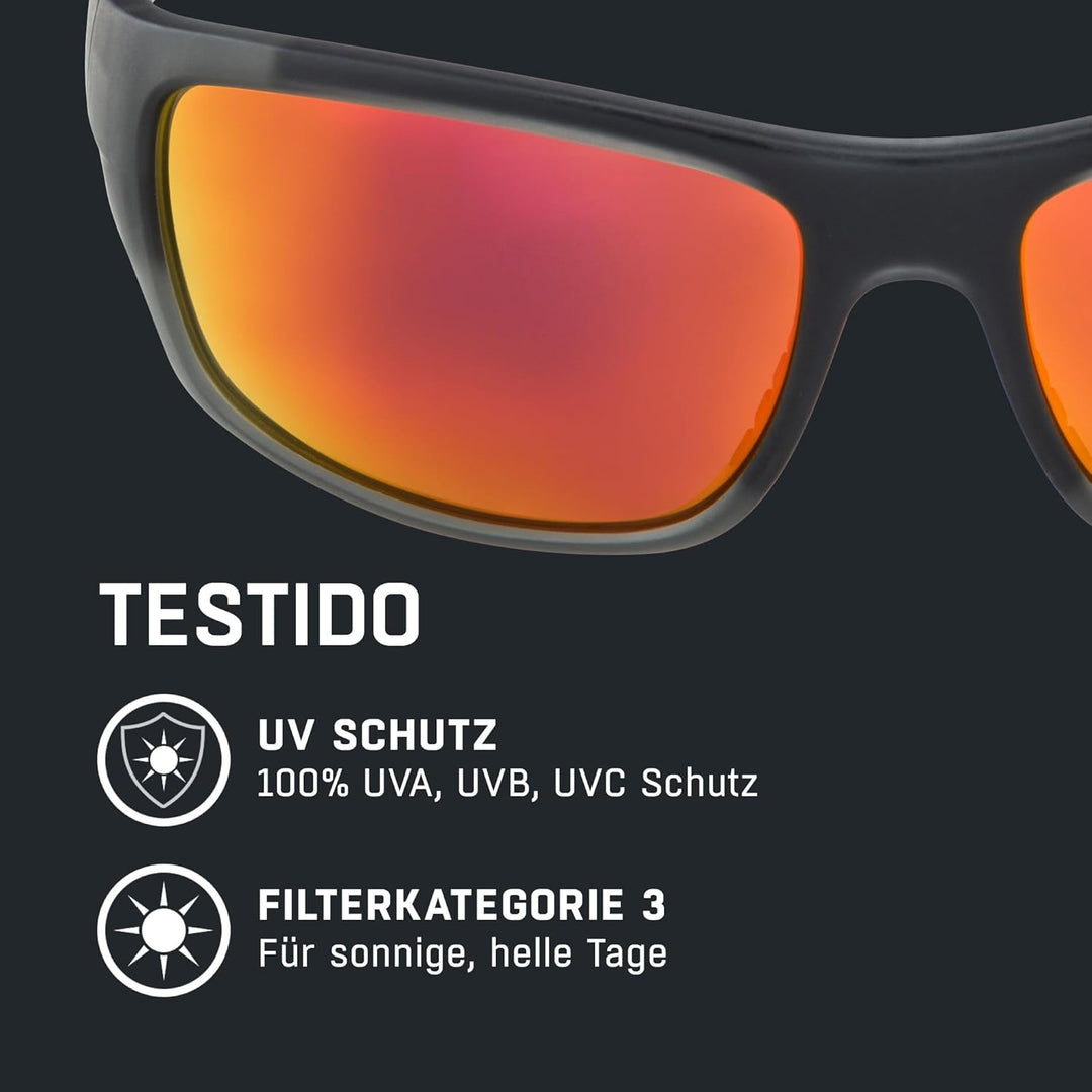 ALPINA TESTIDO - Verspiegelte und Bruchsichere Sport- & Fahrradbrille Mit 100% UV-Schutz Für Erwachs