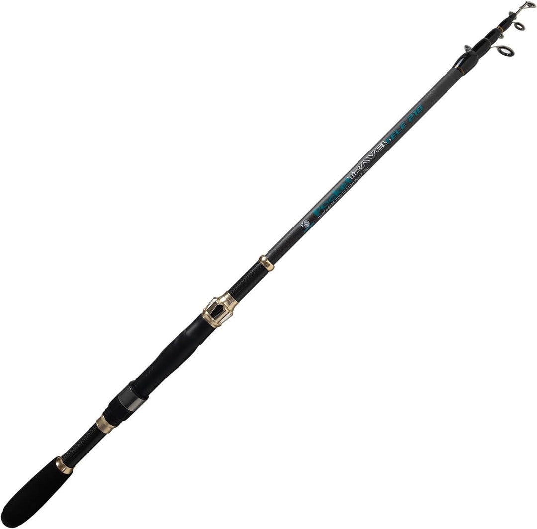 Teleskoprute Reiserute 2,10m 7-28g – Spinnrute Angelrute Carbon 136g, 44 cm Packmass - für Barsch Fo
