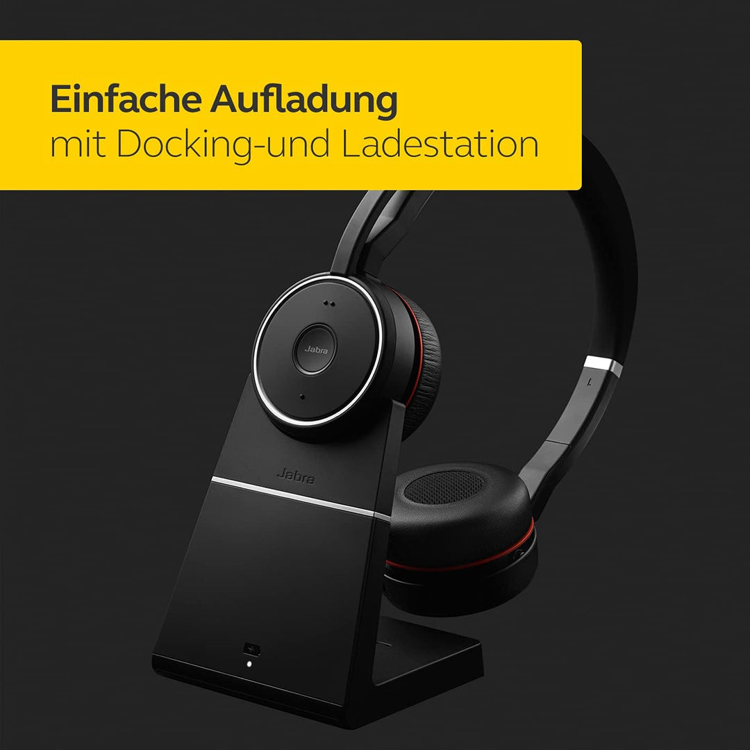 Jabra Evolve 75 MS Duo - Zertifiziert für Skype for Business StereoHeadset inkl. Link 370 - B-Ware J